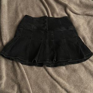 black denim mini skirt